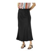 Elegante Esmeralda Rok Zwart IN Front , Black , Dames