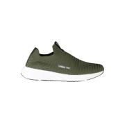 Groene Polyester Sneaker met Elastiek, Contrastdetails, Logo Carrera ,...