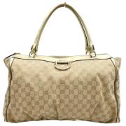 Pre-owned Canvas handbags Gucci Vintage , Beige , Dames