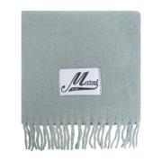 Sjaal met logo patch Marni , Green , Dames