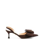 Donkerbruine Kitten Heel Slingback Schoenen Mach & Mach , Brown , Dame...