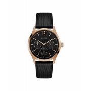 Bronzen Roestvrij Stalen Leren Horloge Guess , Brown , Heren