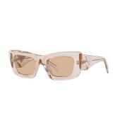 Crystal Beige Zonnebril met Lichtbruine Lenzen Prada , Beige , Dames