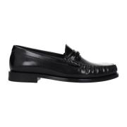 Zwarte Leren Loafer Schoenen Ss22 Celine , Black , Heren