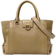 Pre-owned Fabric handbags Salvatore Ferragamo Pre-owned , Beige , Dame...