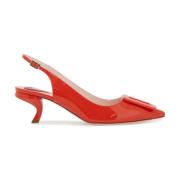 Slingback van Lakleer met Komma Hak Roger Vivier , Red , Dames