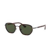 Wayfarer zonnebril in zilver met groene lenzen Persol , Brown , Heren