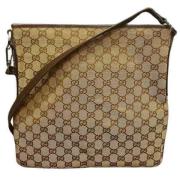 Pre-owned Canvas shoulder-bags Gucci Vintage , Beige , Dames