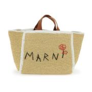 Macramé Knit Tote Bag Marni , Beige , Dames