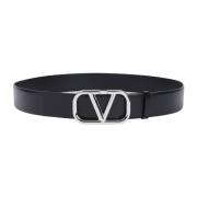 Nero Buckle Riem Valentino Garavani , Black , Heren