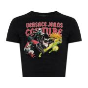 T-shirt met print Versace Jeans Couture , Black , Dames