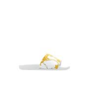 Slippers met logo Versace Jeans Couture , White , Dames