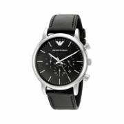 Roestvrijstalen leren band herenhorloge Emporio Armani , Gray , Heren