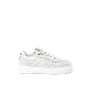 Witte Distressed Leren Sneakers Miu Miu , White , Dames