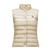 Slim Fit Down Gilet Beige Moncler , Beige , Dames