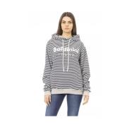 Geborstelde Logo Hoodie Trend Stijl Baldinini , Black , Dames