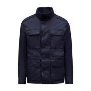 Waterafstotende Navy Regenjas Moncler , Blue , Heren