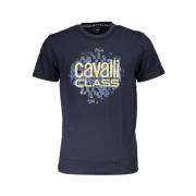 Gedrukt Logo T-shirt Korte Mouw Ronde Hals Cavalli Class , Blue , Here...