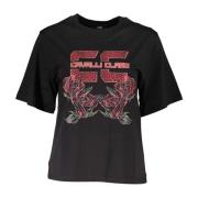 Stijlvol Logo Print T-Shirt Cavalli Class , Black , Dames