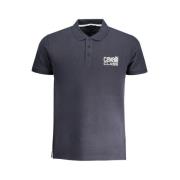 Blauw Katoenen Poloshirt met Korte Mouwen en Knopen Cavalli Class , Bl...