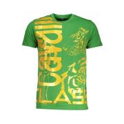 Print Logo Ronde Hals T-Shirt Cavalli Class , Green , Heren