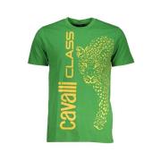 Print Logo Korte Mouw Tee Cavalli Class , Green , Heren