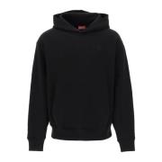 Oversized Oval-D Logo Hoodie Diesel , Black , Heren