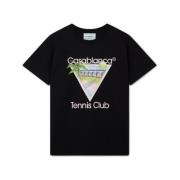 Tennis Club Icon Screen Printed Tee Casablanca , Black , Heren