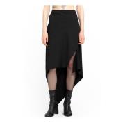 Geometrische Uitgesneden Zoom Rok Helmut Lang , Black , Dames