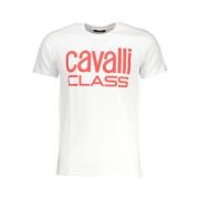 Print Logo Ronde Hals T-Shirt Cavalli Class , White , Heren