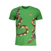 Print Logo Korte Mouw Tee Cavalli Class , Green , Heren