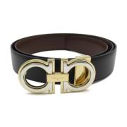 Pre-owned Leather belts Salvatore Ferragamo Pre-owned , Black , Dames