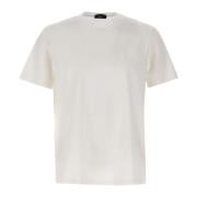 Witte Katoenen T-shirt Crew Neck Herno , White , Heren