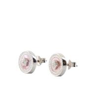 Roze Metalen Oorbellen met Parels Versace , Pink , Dames