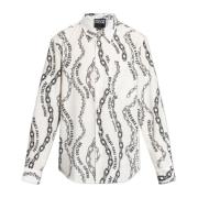 Gedrukt overhemd Versace Jeans Couture , White , Heren