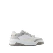 Grijze Leren Sneakers - Odissea Stijl Versace , Gray , Heren