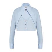 Korte Shirt Afgesneden Hart Vivienne Westwood , Blue , Dames