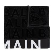 Handdoek met logo Balmain , Black , Heren