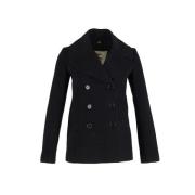 Pre-owned Wool outerwear Burberry Vintage , Black , Dames