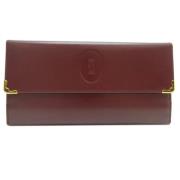 Pre-owned Leather wallets Cartier Vintage , Brown , Dames