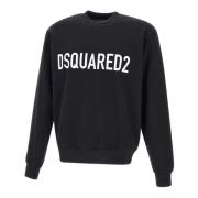 Zwarte Katoenen Heren Sweatshirt Dsquared2 , Black , Heren