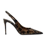 Leopard Print Slingback Pumps Dolce & Gabbana , Brown , Dames