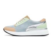 Blauwe Platform Leren Sneakers Cesare Gaspari , Multicolor , Dames