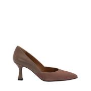 Zwarte Lamsskin Carla Pumps Salon Lottusse , Brown , Dames