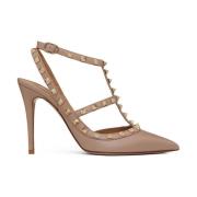 Studded Heel Enkelband Pumps Valentino Garavani , Pink , Dames