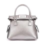 Grijze leren handtas met kettingriem Maison Margiela , Gray , Dames