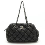 Pre-owned Leather shoulder-bags Chanel Vintage , Black , Dames