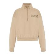 Hoge Kraag Sweatshirt Sporty & Rich , Beige , Unisex