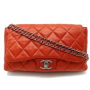 Pre-owned Leather shoulder-bags Chanel Vintage , Orange , Dames