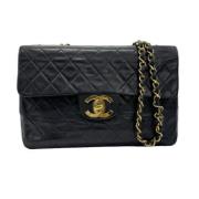 Pre-owned Leather shoulder-bags Chanel Vintage , Black , Dames